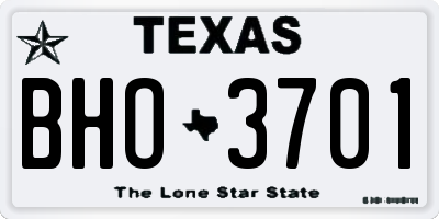 TX license plate BHO3701