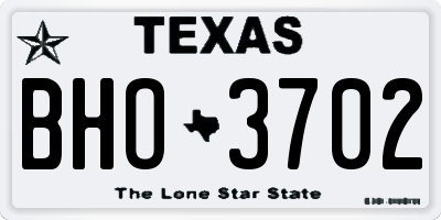 TX license plate BHO3702