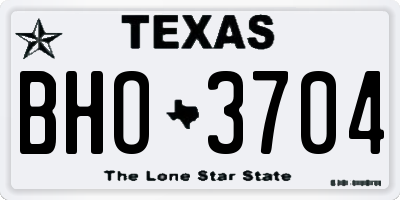 TX license plate BHO3704
