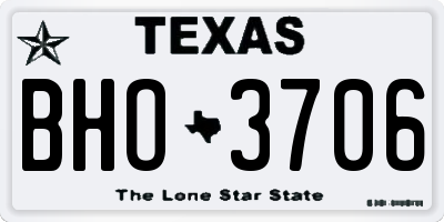 TX license plate BHO3706