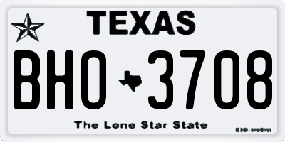 TX license plate BHO3708