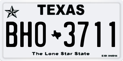 TX license plate BHO3711