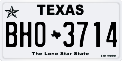 TX license plate BHO3714