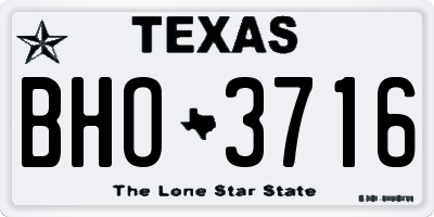TX license plate BHO3716