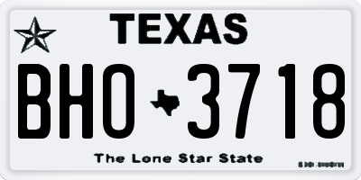 TX license plate BHO3718