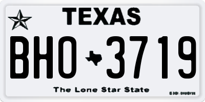 TX license plate BHO3719