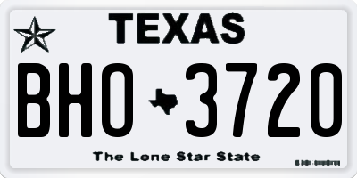 TX license plate BHO3720