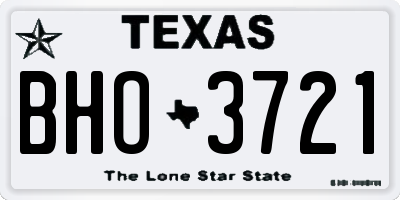 TX license plate BHO3721