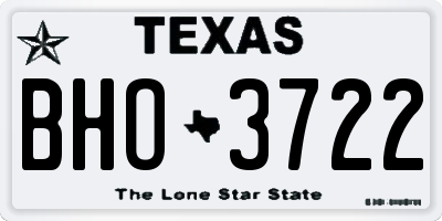 TX license plate BHO3722