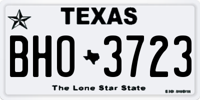 TX license plate BHO3723