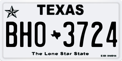 TX license plate BHO3724