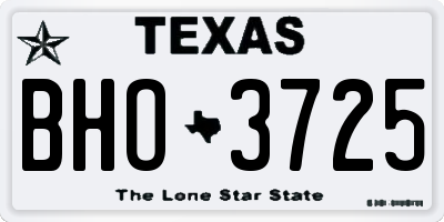 TX license plate BHO3725