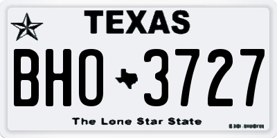 TX license plate BHO3727
