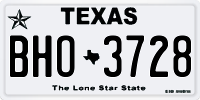 TX license plate BHO3728