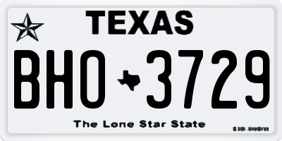 TX license plate BHO3729