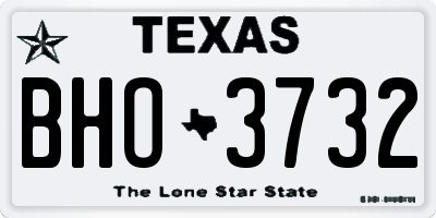 TX license plate BHO3732