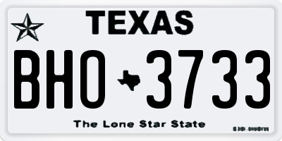 TX license plate BHO3733