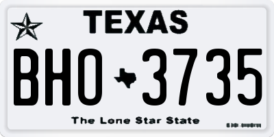 TX license plate BHO3735