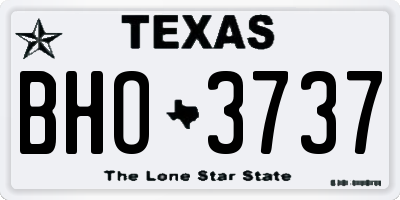 TX license plate BHO3737