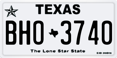 TX license plate BHO3740