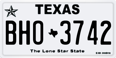 TX license plate BHO3742