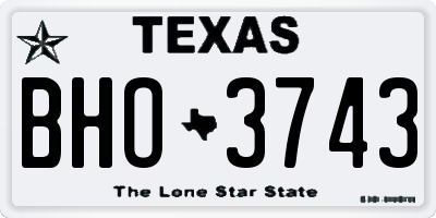 TX license plate BHO3743
