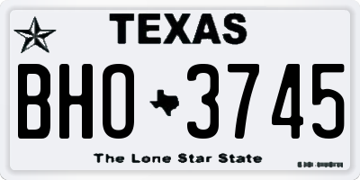 TX license plate BHO3745