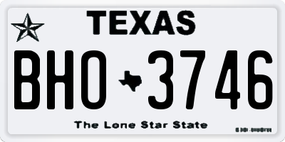 TX license plate BHO3746