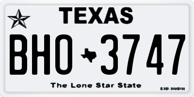TX license plate BHO3747