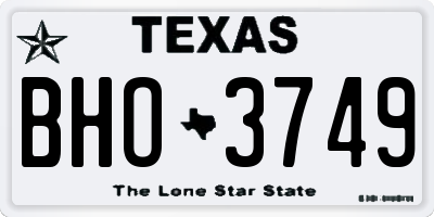TX license plate BHO3749