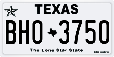 TX license plate BHO3750