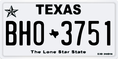 TX license plate BHO3751