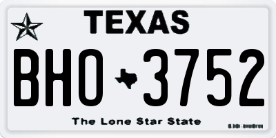 TX license plate BHO3752