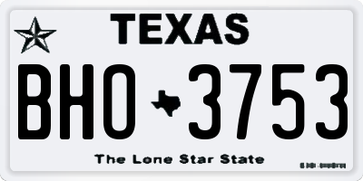 TX license plate BHO3753