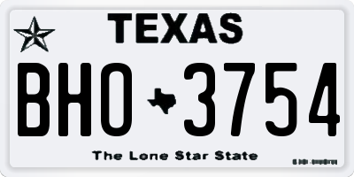 TX license plate BHO3754