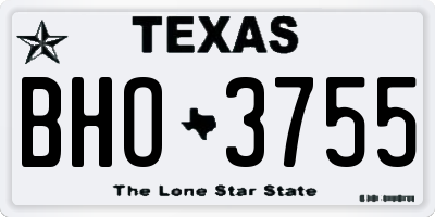 TX license plate BHO3755