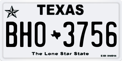 TX license plate BHO3756