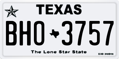 TX license plate BHO3757