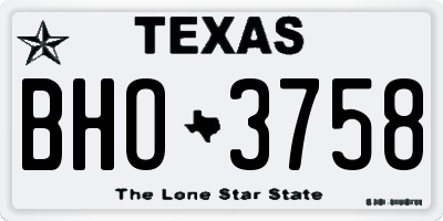 TX license plate BHO3758