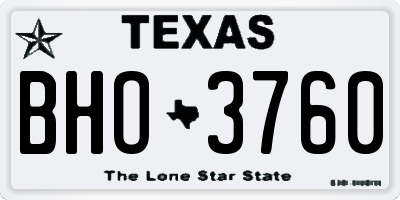 TX license plate BHO3760