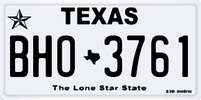 TX license plate BHO3761