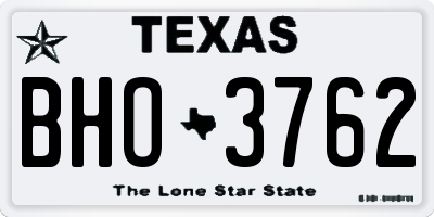 TX license plate BHO3762