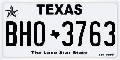 TX license plate BHO3763