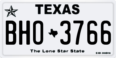 TX license plate BHO3766