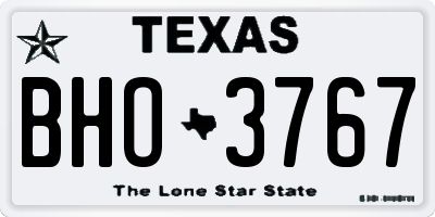 TX license plate BHO3767