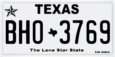 TX license plate BHO3769