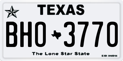 TX license plate BHO3770