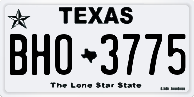 TX license plate BHO3775