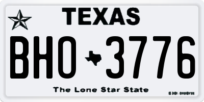 TX license plate BHO3776