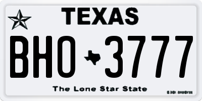 TX license plate BHO3777